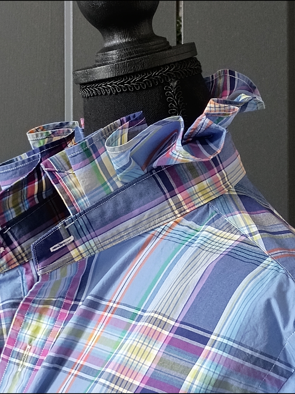 Upcycled Women's Ralph Lauren Ruffled Collar Shirt #057 - Picture 2 of 12